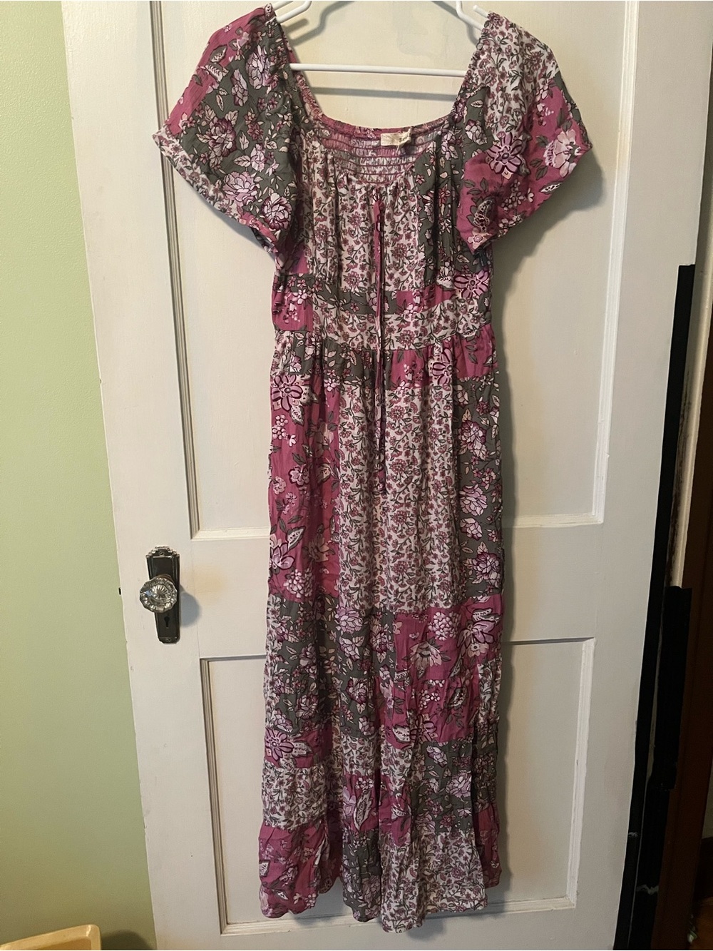 Rewind Pink and Gray Floral Maxi Dress